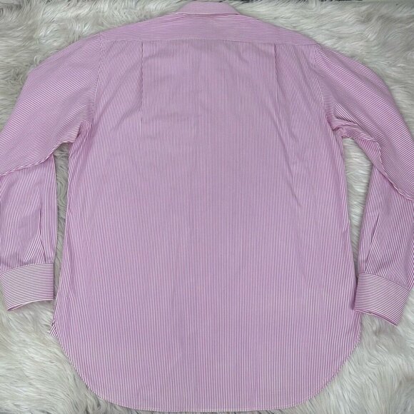 Bergdorf Goodman Mens Pink Striped Designer Business Career Shirt EU 42/16.5/C47 - Picture 4 of 11